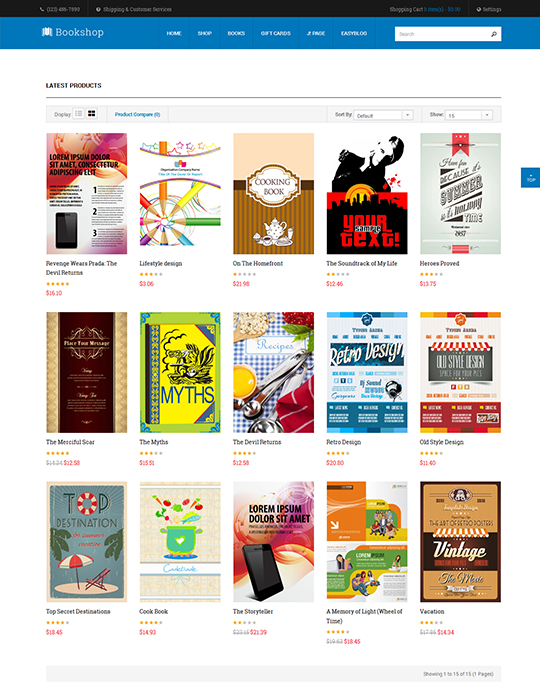 Joomla book store template blue theme - JA Bookshop